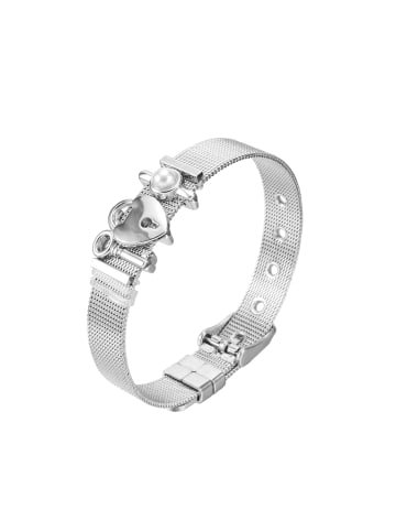 Steel_Art Mesh Armkette für Frauen Mesh Armband poliert in Silberfarben Poliert