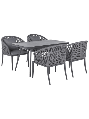 Beliani 5-tlg Gartentisch Set LIPARI in Grau