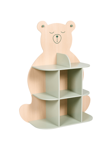 Beliani Bücherregal ELWOOD in Braun/Grün - (W) 90 x (H) 108 x (L) 30 cm