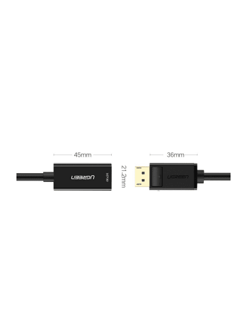 Ugreen Ugreen Kabel von DisplayPort (männlich) auf HDMI (weiblich) (unidirektional) in Schwarz