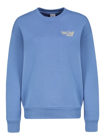 Sublevel Sweatshirt mit Dropped Shoulder Print Schriftzug in Blau