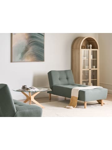 Beliani Chaiselongue ALSTEN in Grün/Braun - (W) 75 x (H) 80 x (L) 161 cm symmetrisch