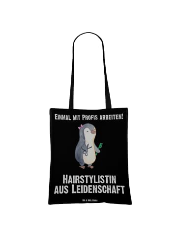 Mr. & Mrs. Panda Laptoptasche Hairstylistin Leidenschaft mit Spruch in Schwarz
