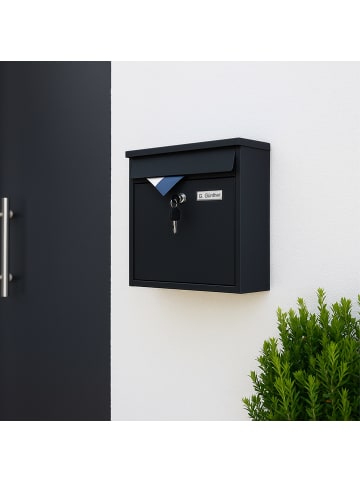 relaxdays Briefkasten in Schwarz - (B)36 x (H)31 x (T)12 cm