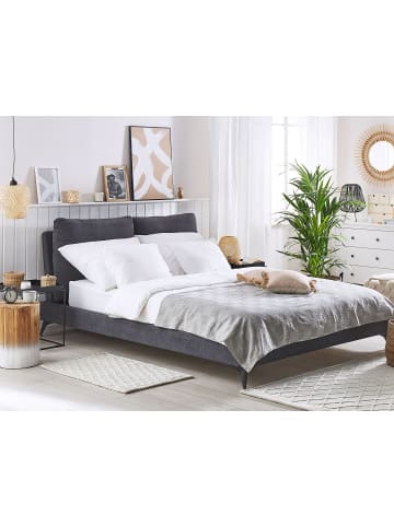 Beliani 2-tlg Doppelbett MELLE in Grau/Schwarz