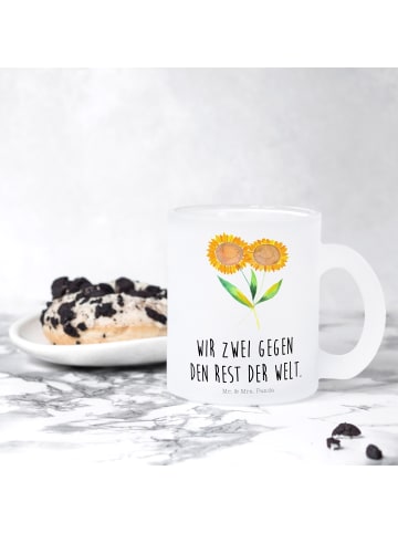 Mr. & Mrs. Panda Haferl Blume Sonnenblume mit Spruch in Transparent