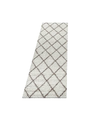 KADIMA DESIGN Teppich Hochflor Shaggy Geometrisch Polypropylen Wohnzimmer in Creme