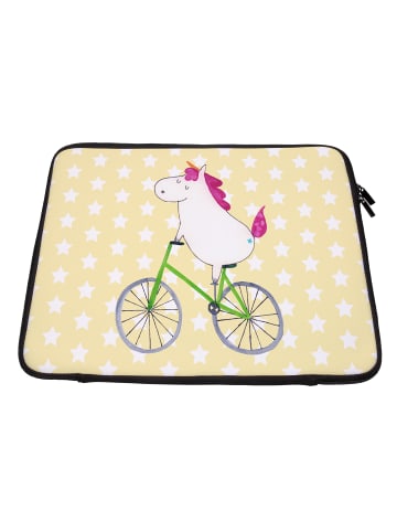 Mr. & Mrs. Panda Laptoptasche Einhorn Radfahrer ohne Spruch in Gelb Pastell