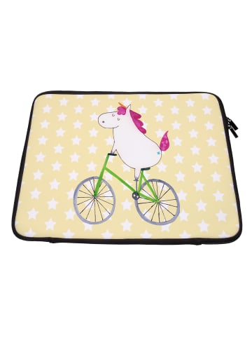 Mr. & Mrs. Panda Notebook Tasche Einhorn Radfahrer ohne Spruch in Gelb Pastell