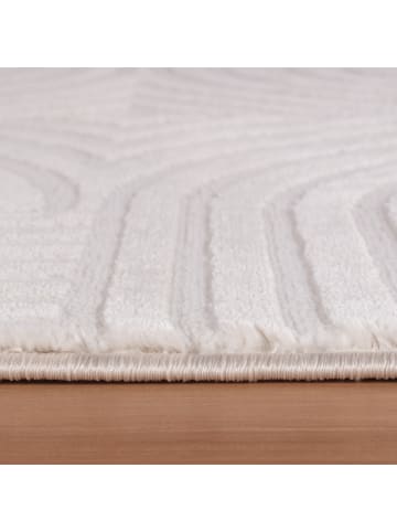 KADIMA DESIGN Teppich Kurzflor 3D-Struktur Polypropylen Wohnzimmer in Creme