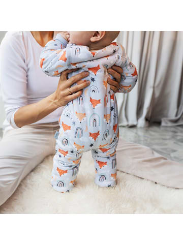 TupTam Baby Schlafsack mit Beinen und Ärmel ganzjährig in grau/orange