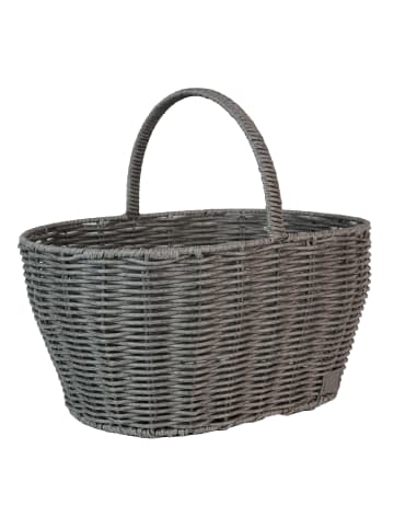 UNUS Einkaufskorb Rattan-Optik Henkelkorb in Grau