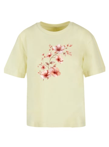 F4NT4STIC Tee Rosa Blumenzweig 3D in softyellow