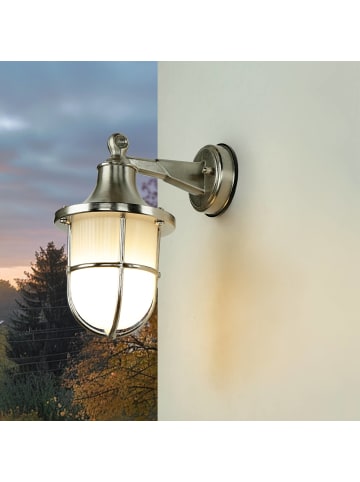 Licht-Erlebnisse Außen Wandlampe (B)14 x (H)27 cm in Nickel matt