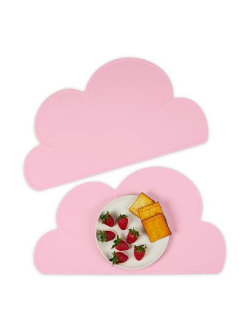 relaxdays 2 x Platzdeckchen "Wolke" in Rosa - (B)47,5 x (T)26,5 cm