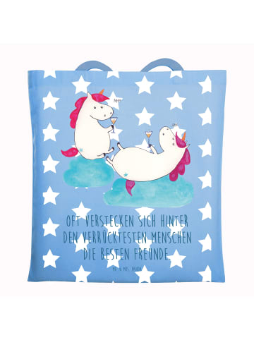 Mr. & Mrs. Panda Tragetasche Einhorn Sekt mit Spruch in Sky Blue