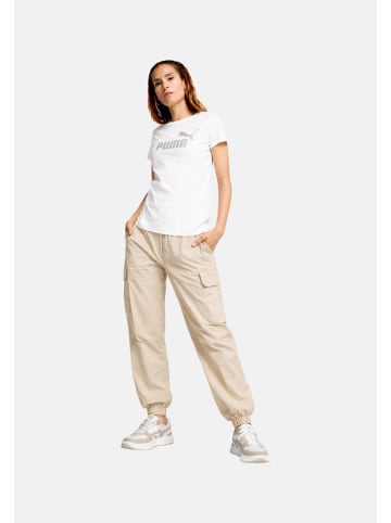Puma T-Shirt 'ESS METALLIC No. 1' in weiß