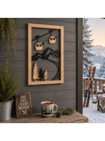 UNUS Wandbild Moritz Ski Resort mit Aufhänger in Natur