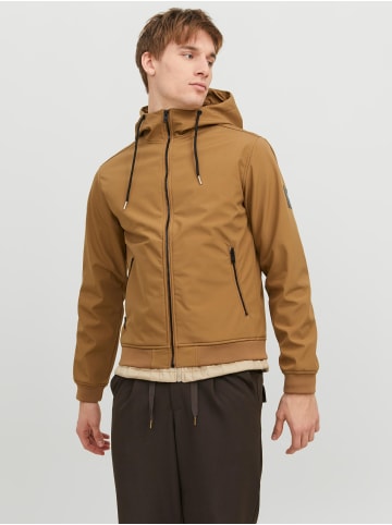 Jack & Jones Softshell Jacke mit Kapuze Trekking Outdoor Blouson JJEBASIC in Braun-2