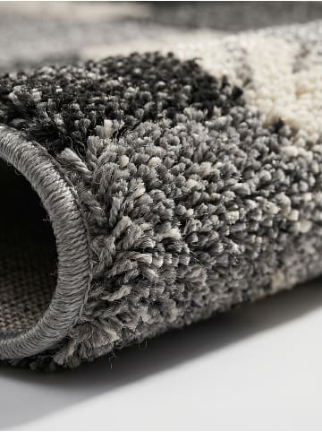 KADIMA DESIGN Niederflor-Teppich Patchwork pflegeleicht Wohnzimmer Schlafzimmer Flur in Grau