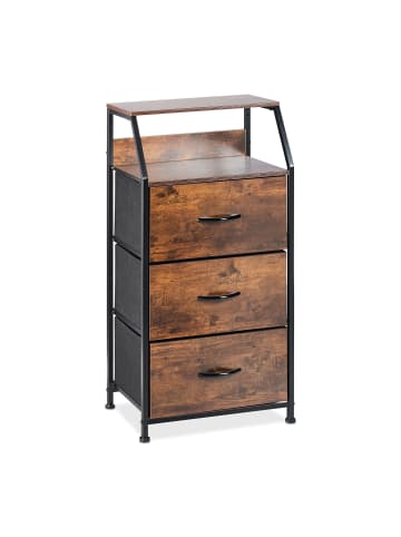 relaxdays Standregal In Dunkelbraun/ Schwarz - (B)45 x (H)92 x (T)30 cm