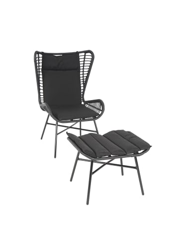 MCW Poly-Rattan Set G17b, Anthrazit, Kissen anthrazit