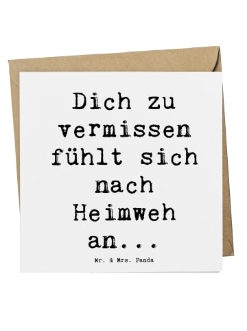 Mr. & Mrs. Panda Geschenkkarte Spruch Heimweh Sehnsucht mit Spruch in Weiß