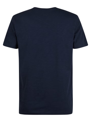Petrol Industries Meliertes Logo T-Shirt Long Run in Blau