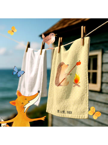 Mr. & Mrs. Panda Handtuch Igel Grillen ohne Spruch in Gelb Pastell