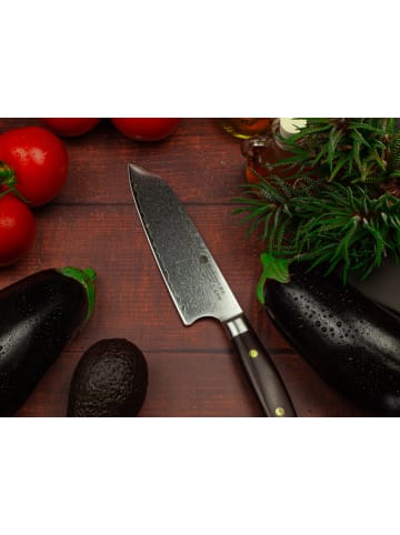 Izumi Ichiago Katahiro Kubota Sense 7" Santokumesser,Japanischer VG-10 damast Edelstahl