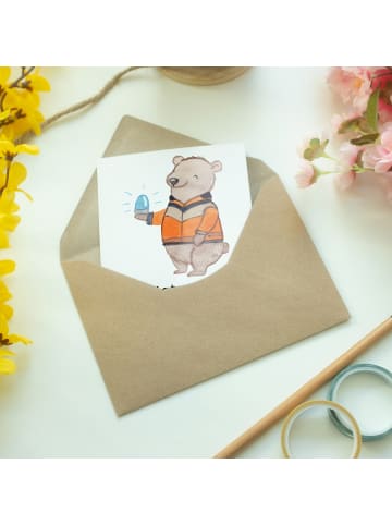 Mr. & Mrs. Panda Glückwunschkarte Rettungssanitäter Herz mit Spruch in Weiß