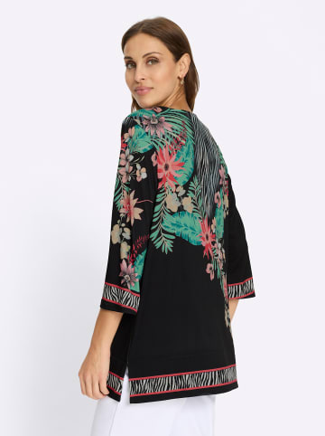 WITT WEIDEN Tunikashirt in schwarz-flamingo-bedruckt