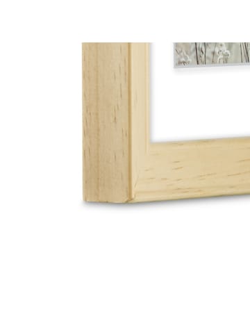 Hama Echt Holz Fotorahmen mit Passepartout 15x20 cm in Natur