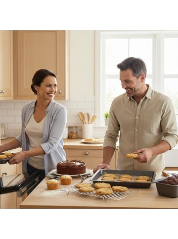 relaxdays 4-tlg. Backformen Set in Dunkelgrau