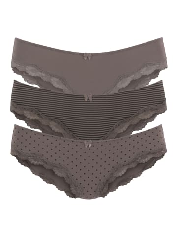 LASCANA Slip in taupe-gepunktet, gestreift, uni