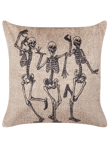 Beliani Dekokissen MORTESTI in Beige/Schwarz - (W) 45 x (H) 12 x (L) 45 cm