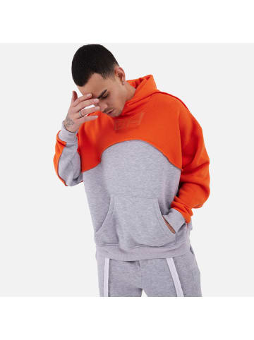 Brother Hoodie Kapuzenpullover Unisex Oversize in Orange-GRau