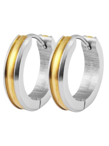 Adeliás Damen Ohrringe – Klappcreole aus Edelstahl in weiß