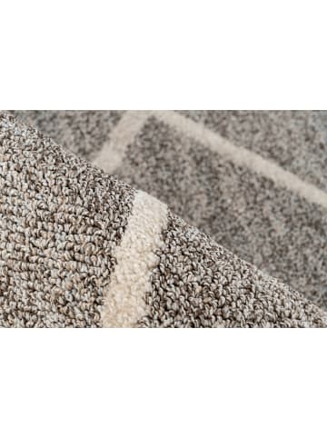 Kayoom Kurzflor Teppich Rhombus 225 in braun - beige - rechteckig