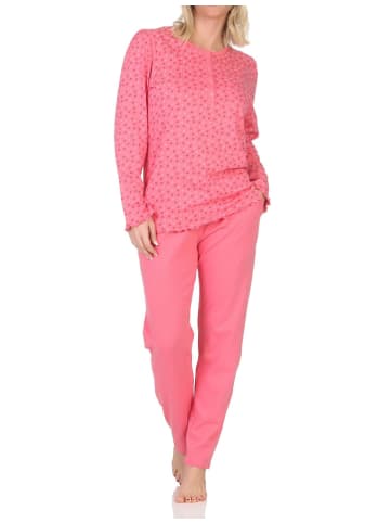 NORMANN Langarm Schlafanzug Pyjama Minimalprint - 86993 in beere