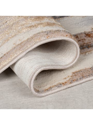 KADIMA DESIGN Designer-Glanzteppich mit abstrakter Ästhetik, hoch strapazierfähig in Gold