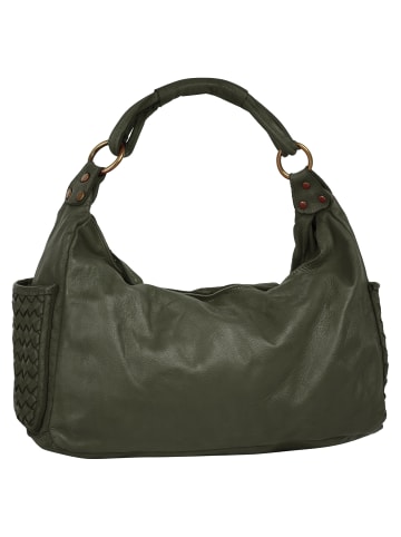 Samantha Look Handtasche echt Leder in dunkelgrün