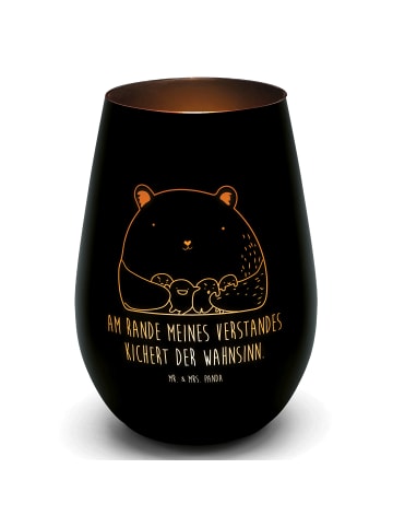Mr. & Mrs. Panda Teelichthalter Bär Gefühl mit Spruch in Schwarz