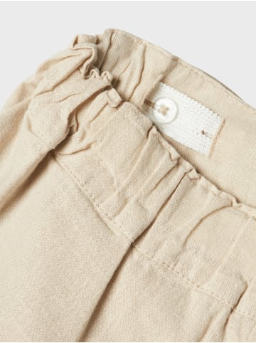 name it Mädchen Gittermuster Shorts mit Kordelzug in Creme