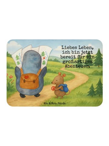 Mr. & Mrs. Panda Magnet mit Spruch Pinguin & Maus Wanderer Desig... in Weiß