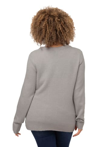 Ulla Popken Pullover in hellgrau mélange