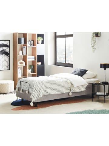 Beliani Einzelbett CASTELLAN in Grau/Schwarz - (W) 80 x (H) 37 x (L) 200 cm