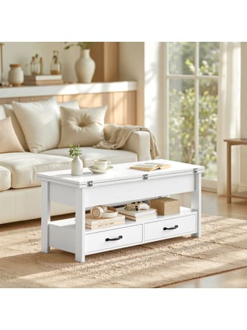 VASAGLE Couchtisch Helan-old in Weiß - (B)100 x (H)64.1 x (T)50 cm