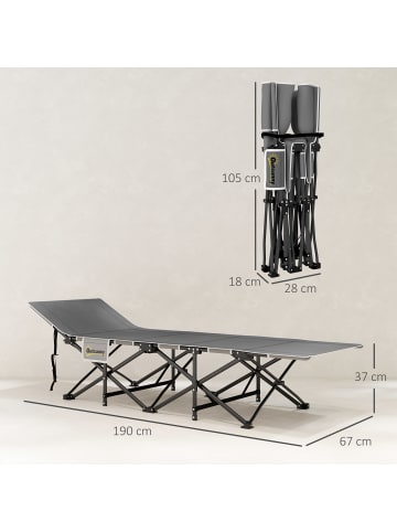 Outsunny Campingbett,190cm x 67cm x 37cm,schwarz