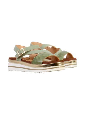 Divine Factory Sandalen mit Keilabsatz und Riemen Grün